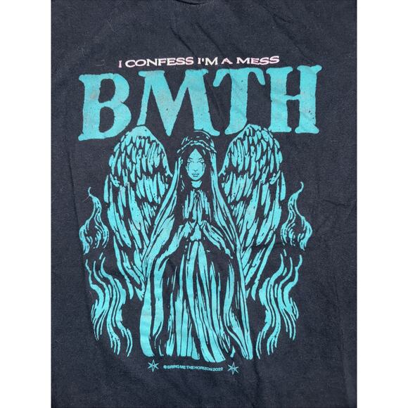 Bring Me The Horizon BMTH Band T-Shirt Black Medium 19x26 Metalcore Graphic Tee - Picture 2 of 4